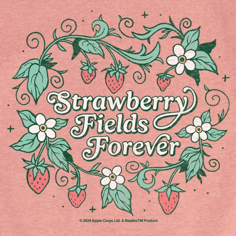 Strawberry Fields Big Kid Girls Crew Neck Short Sleeve The Beatles T-Shirt