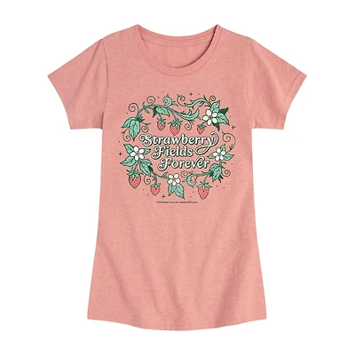 Strawberry Fields Big Kid Girls Crew Neck Short Sleeve The Beatles T-Shirt