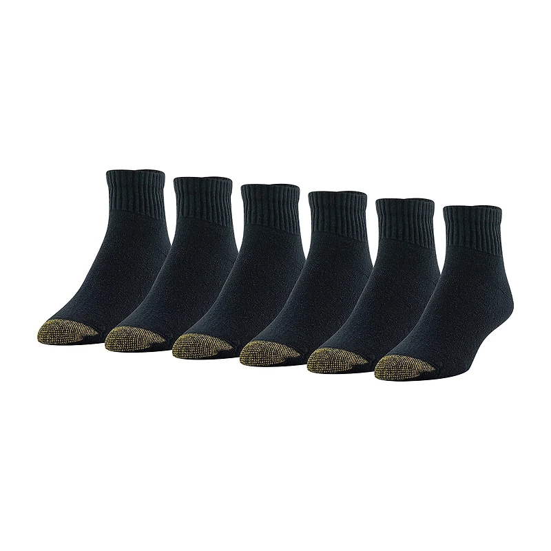 Gold Toe Athletic Sport Mens Breathable Multi-Pack 6 Pair Quarter Ankle Socks