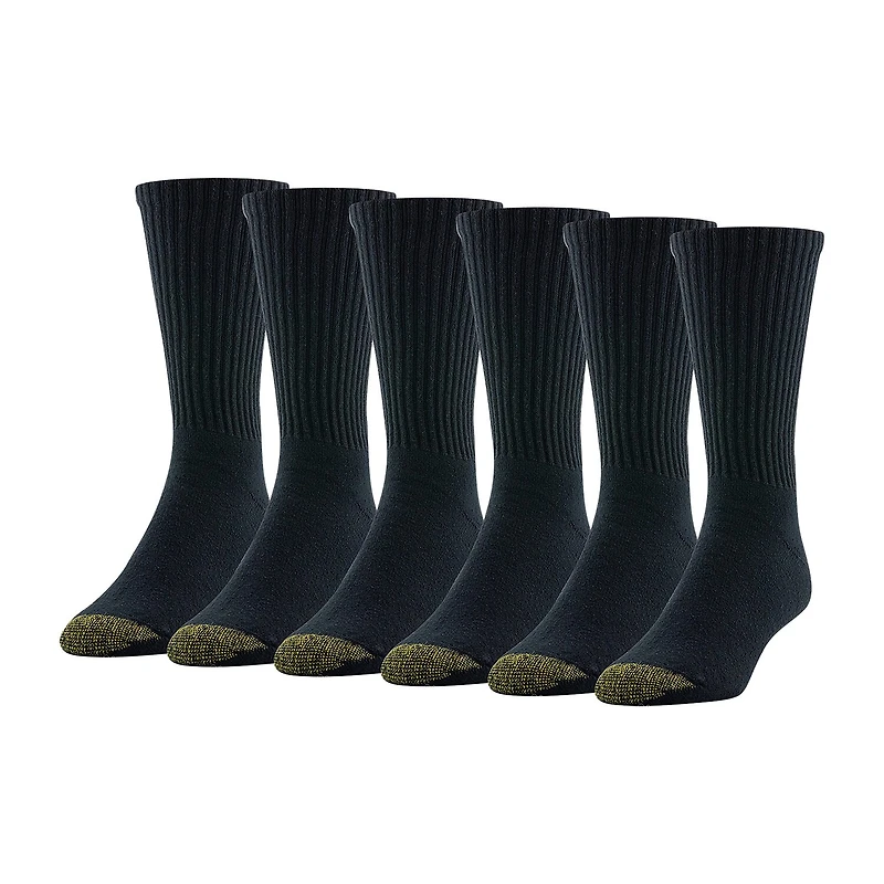 Gold Toe Athletic Sport Mens 6 Pair Crew Socks