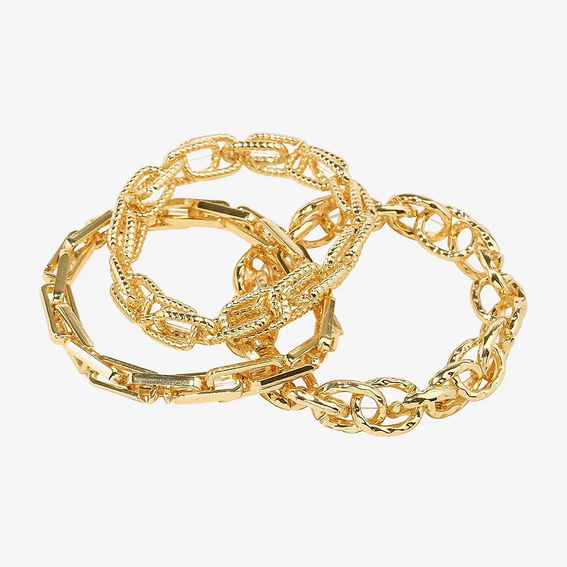 Bijoux Bar Gold Tone Womens 3-pc. Bracelet Set