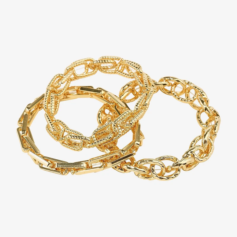 Bijoux Bar Gold Tone Womens 3-pc. Bracelet Set