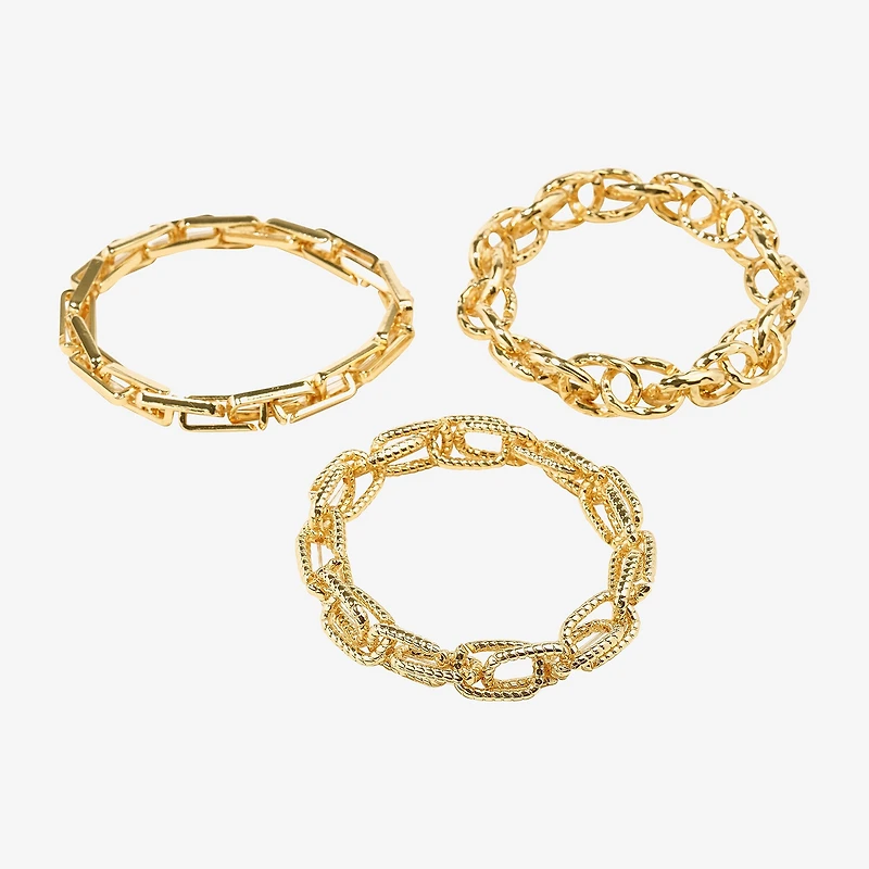 Bijoux Bar Gold Tone Womens 3-pc. Bracelet Set