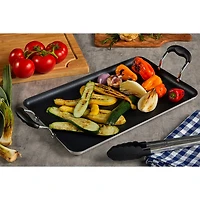 IMUSA Bistro Ceramic 17X10" Double Burner Griddle with Cool Touch Handles