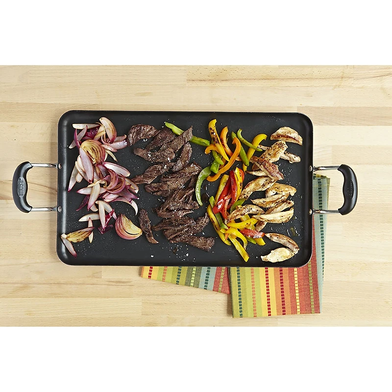 IMUSA Bistro Ceramic 17X10" Double Burner Griddle with Cool Touch Handles