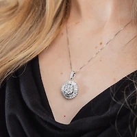 (G / Si2) Womens 2 CT. T.W. Lab Grown White Diamond 14K Gold Round 18 Inch Pendant Necklace