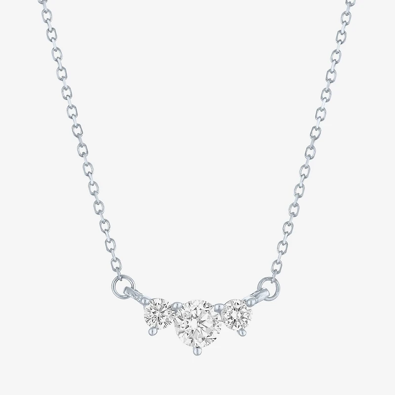 (Si2-I1/G-H) Womens 1/3 CT. T.W. Lab Grown White Diamond 10K Gold Round 18 Inch Pendant Necklace