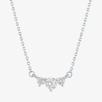 (Si2-I1/G-H) Womens 1/3 CT. T.W. Lab Grown White Diamond 10K Gold Round 18 Inch Pendant Necklace