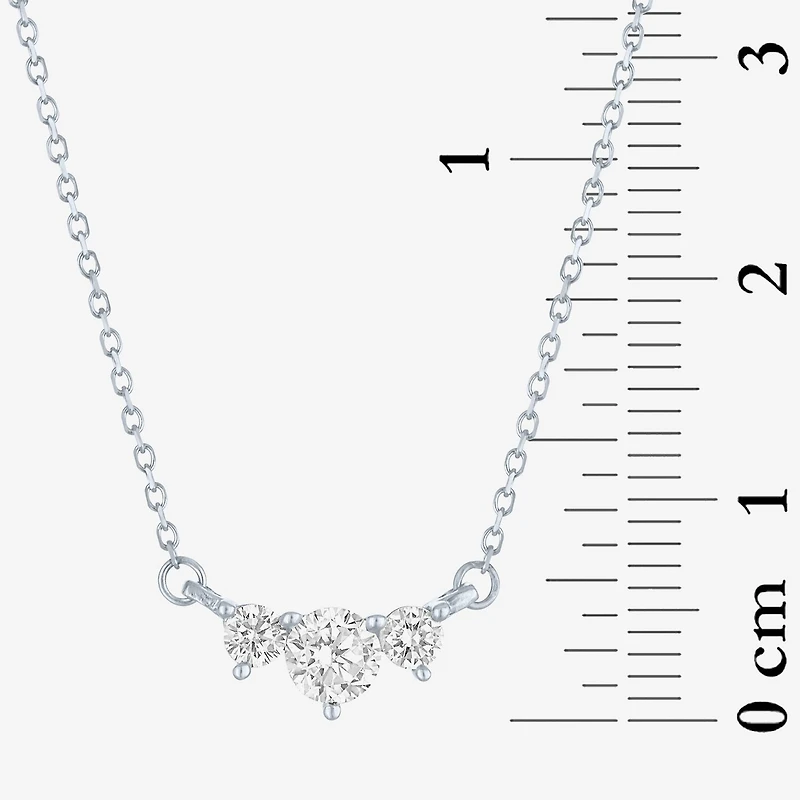 (Si2-I1/G-H) Womens 1/3 CT. T.W. Lab Grown White Diamond 10K Gold Round 18 Inch Pendant Necklace