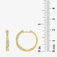 Diamond Addiction (G-H / I1-I2) Womens 1/10 CT. T.W. Lab Grown White Diamond 14K Gold Over Silver Sterling Silver 20mm Hoop Earrings