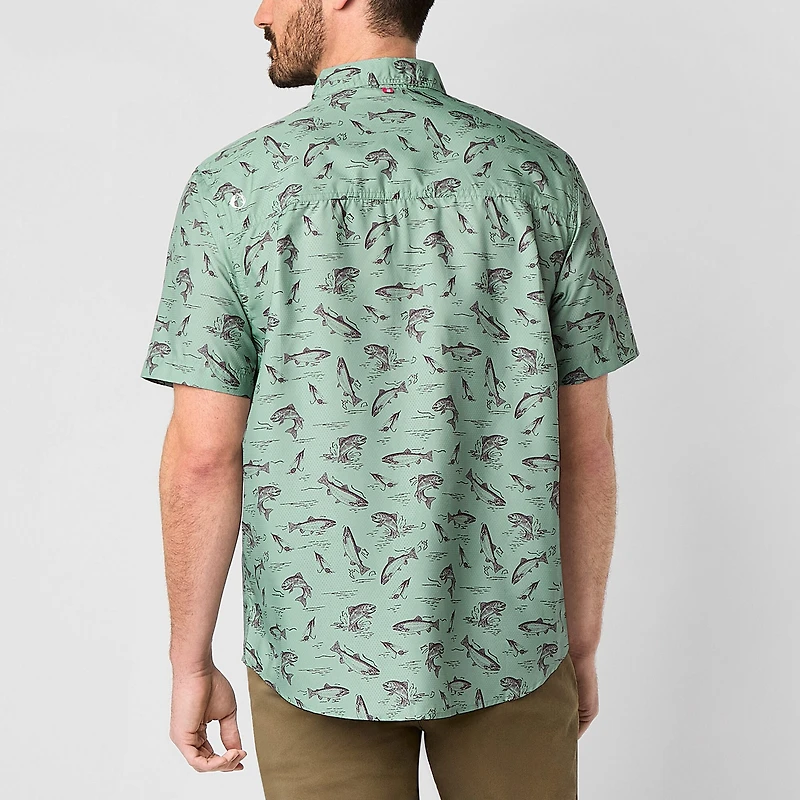 American Outdoorsman Mens Short Sleeve Regular Fit Button-Down Shirt