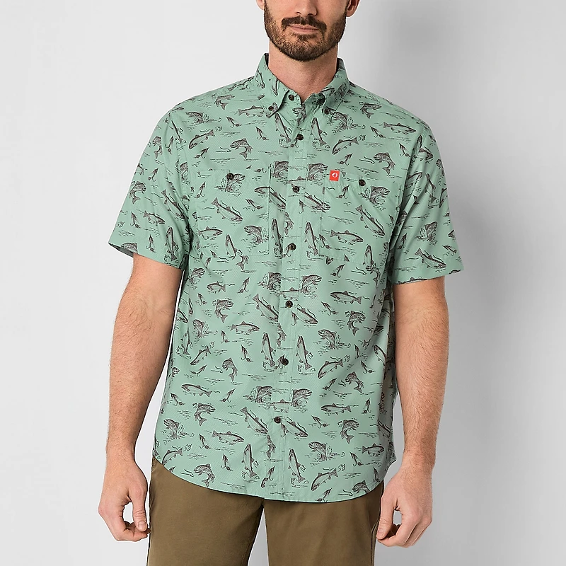 American Outdoorsman Mens Short Sleeve Regular Fit Button-Down Shirt