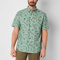 American Outdoorsman Mens Short Sleeve Regular Fit Button-Down Shirt
