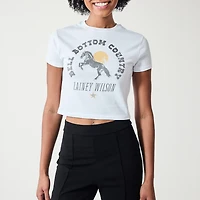 Lainey Wilson Bell Bottom Womens Juniors Crew Neck Short Sleeve T-Shirt