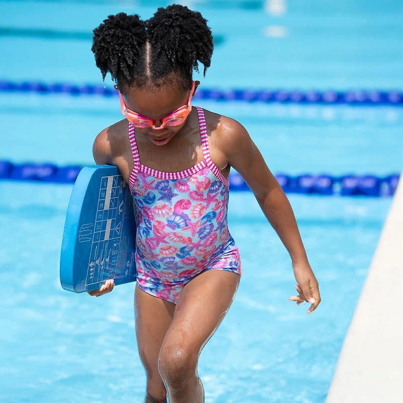 Dolfin Toddler Girls Easy-on + Easy-off Sleeveless One Piece Swimsuit