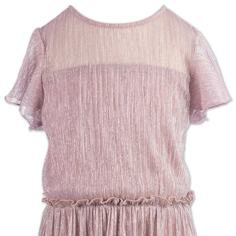 Speechless Big Kid Girls Embellished Short Sleeve Flutter Party Dress