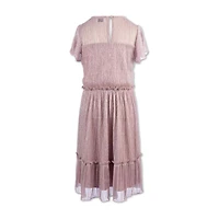 Speechless Big Kid Girls Embellished Short Sleeve Flutter Party Dress
