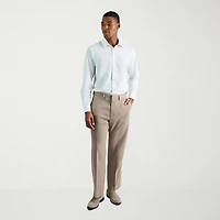Haggar Premium Comfort Tonal Plaid Mens Classic Fit Dress Flat Front Pant