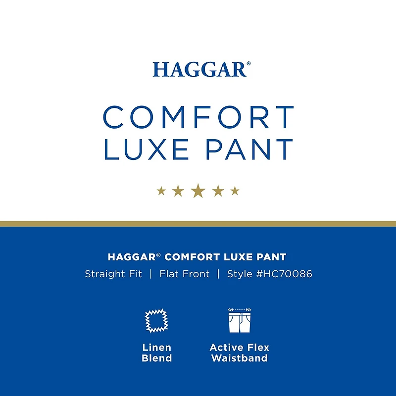 Haggar Comfort Luxe Mens Straight Fit Flat Front Pant