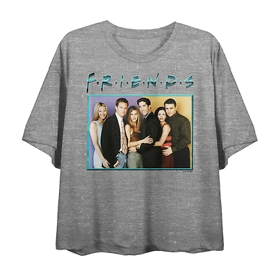 Womens Crew Neck Short Sleeve Friends Crop Top