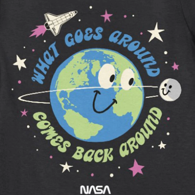Little & Big Kid Girls Crew Neck Short Sleeve Regular Fit NASA Graphic T-Shirt