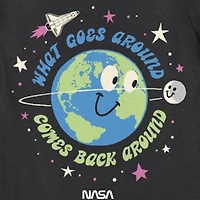 Little & Big Kid Girls Crew Neck Short Sleeve Regular Fit NASA Graphic T-Shirt