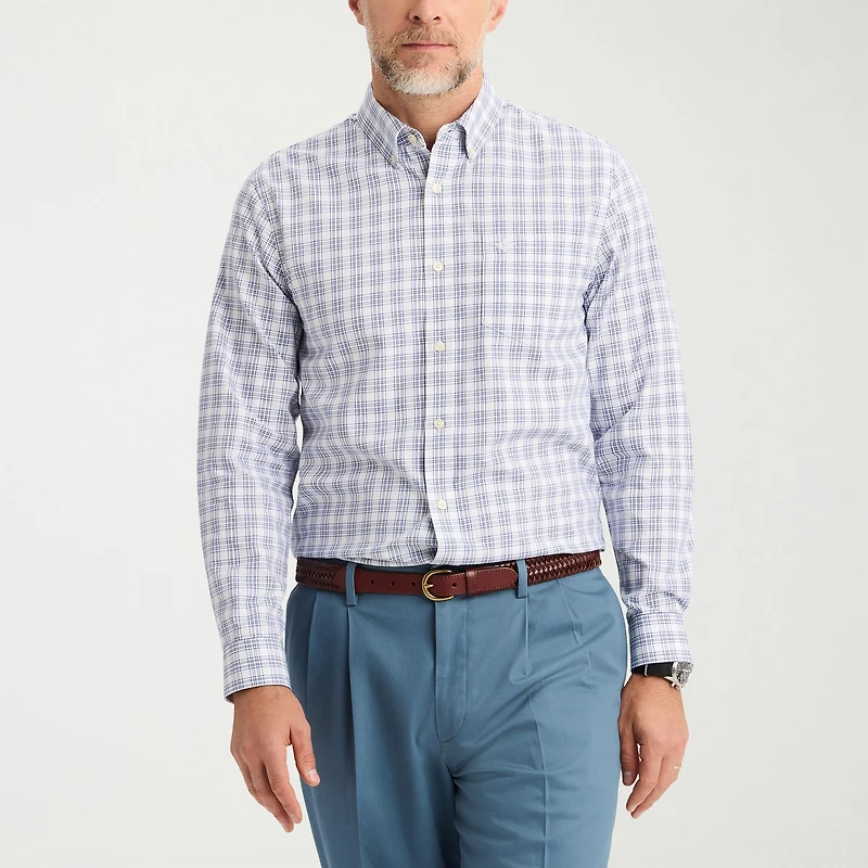 Dockers Stain Defender Mens Long Sleeve Regular Fit Wrinkle Free Button-Down Shirt
