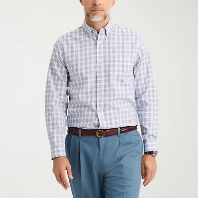 Dockers Stain Defender Mens Long Sleeve Regular Fit Wrinkle Free Button-Down Shirt