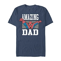 Novelty Mens Crew Neck Short Sleeve Regular Fit Spiderman Graphic T-Shirt