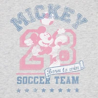 Mickey Soccer Boyfriend Tee Womens Juniors Crew Neck Short Sleeve Regular Fit and Friends Graphic T-Shirt