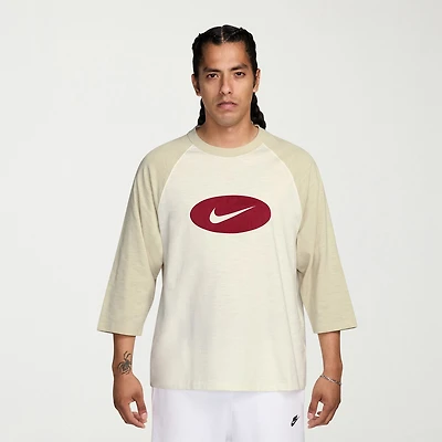 Nike Club Mens Crew Neck 3/4 Sleeve T-Shirt