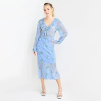 by&by Womens Juniors V Neck Long Sleeve Blouse