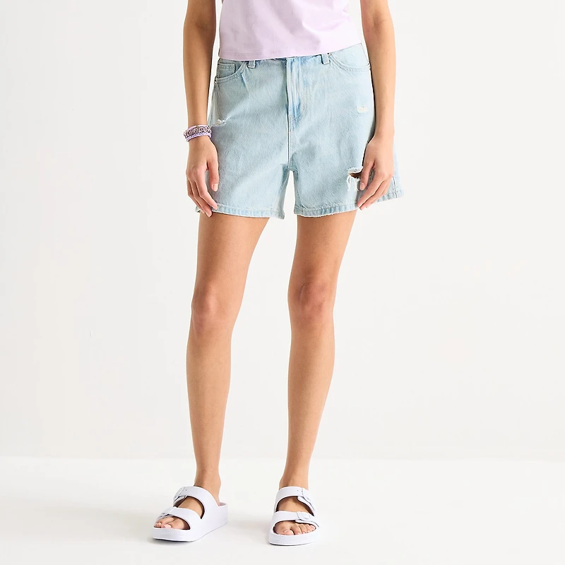 Arizona Womens 5" Mid Rise Juniors Denim Short