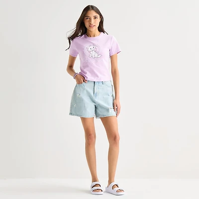 Arizona Womens 5" Mid Rise Juniors Denim Short