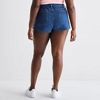 Arizona Womens 2 1/2" Low Rise Juniors Micro Denim Short