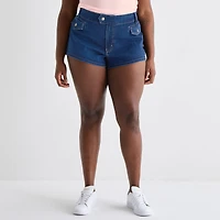 Arizona Womens 2 1/2" Low Rise Juniors Micro Denim Short