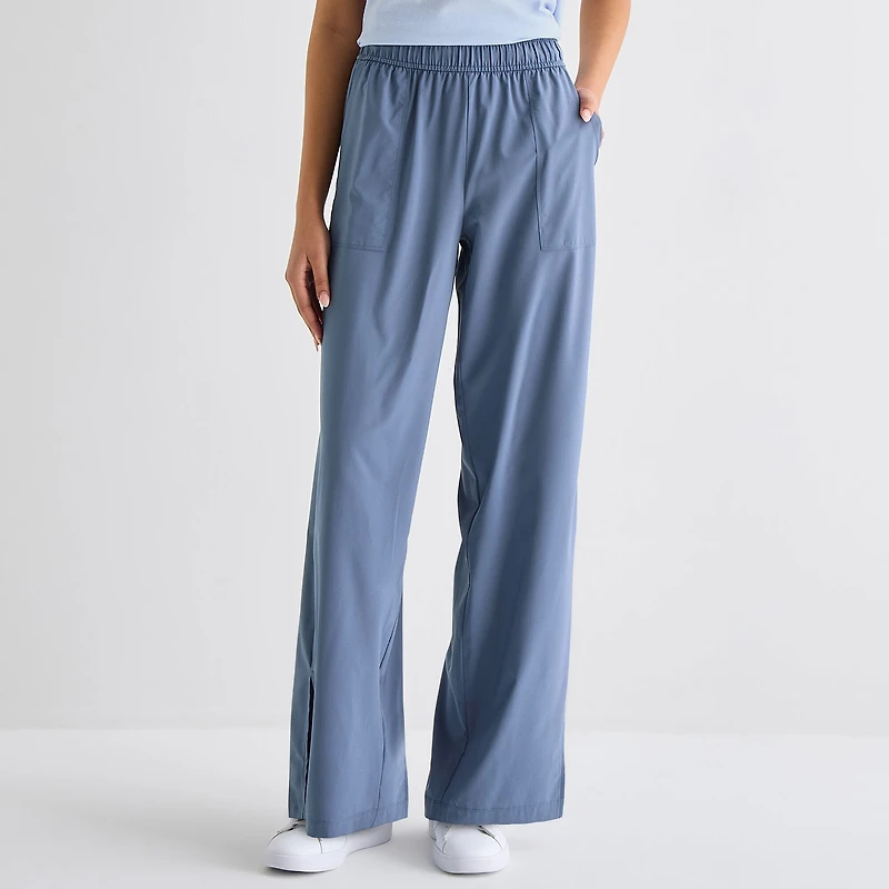 Xersion Womens Wide Leg Mid Rise Regular Fit Active Pull-On Pant