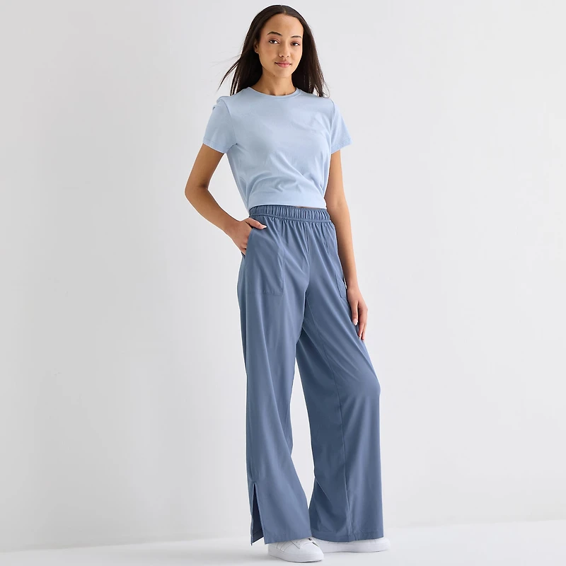 Xersion Womens Wide Leg Mid Rise Regular Fit Active Pull-On Pant
