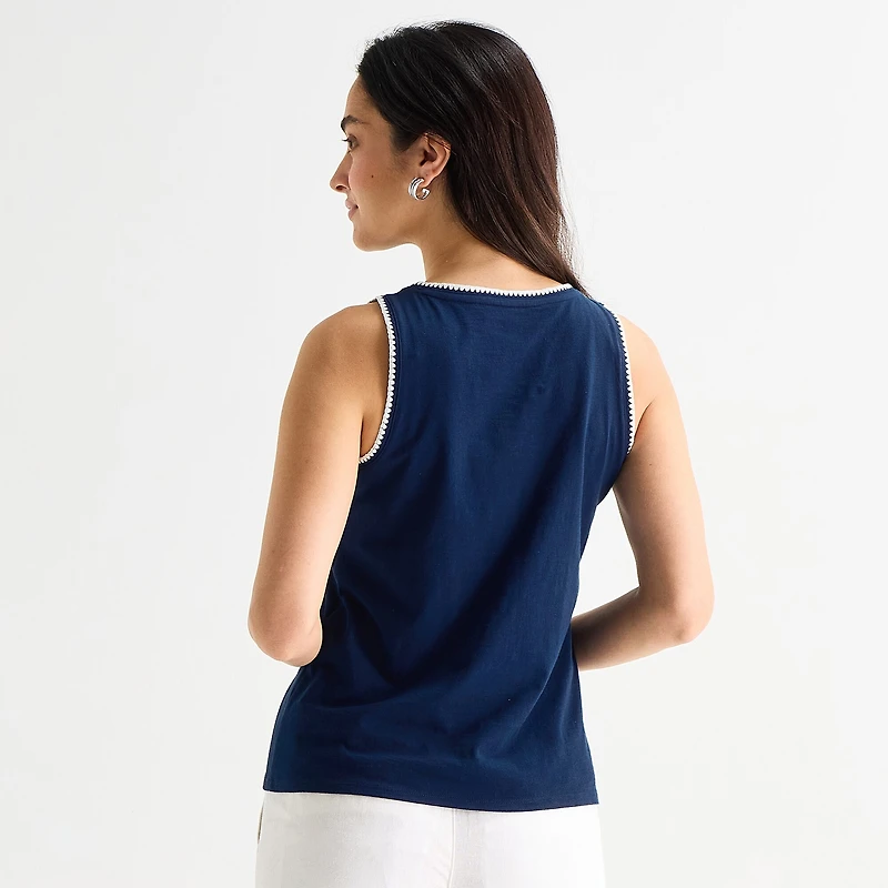 St. John's Bay Womens Crew Neck Sleeveless Tank Top