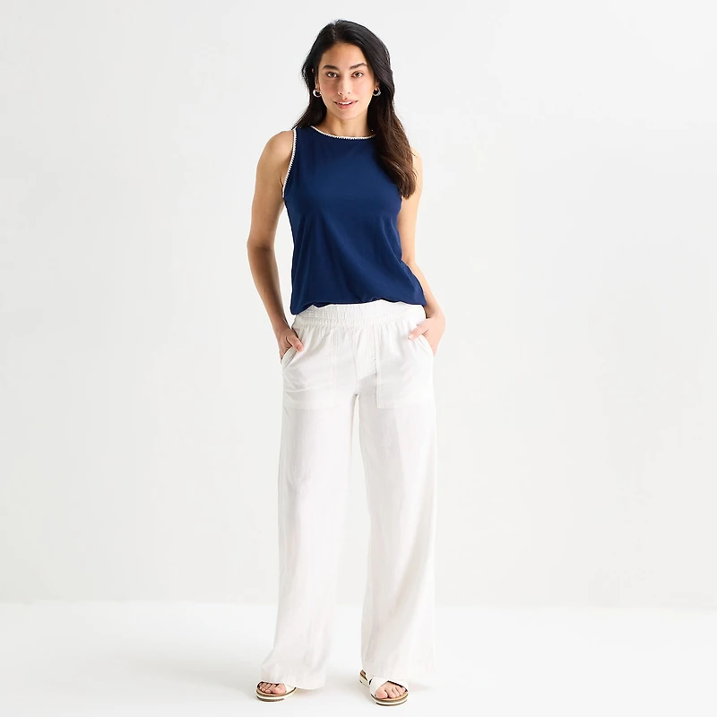 St. John's Bay Womens Crew Neck Sleeveless Tank Top