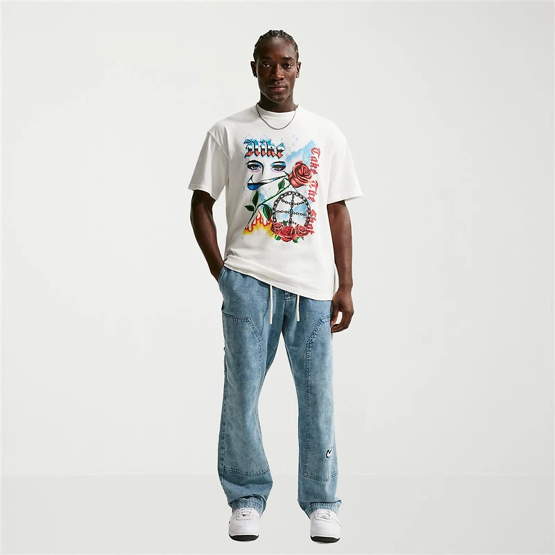 Nike Mens Crew Neck Short Sleeve Regular Fit Graphic T-Shirt