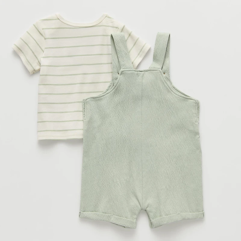 Baby Boys Round Neck Short Sleeve Romper Set