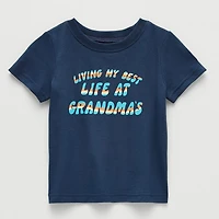 Okie Dokie Baby Boys Round Neck Short Sleeve Regular Fit Graphic T-Shirt