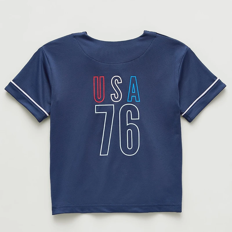 Okie Dokie Toddler & Little Boys Crew Neck Short Sleeve Regular Fit Button-Down Shirt