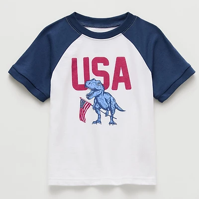 Okie Dokie Toddler & Little Boys Round Neck Short Sleeve Regular Fit Graphic T-Shirt