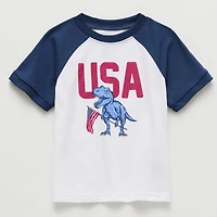 Okie Dokie Toddler & Little Boys Round Neck Short Sleeve Regular Fit Graphic T-Shirt