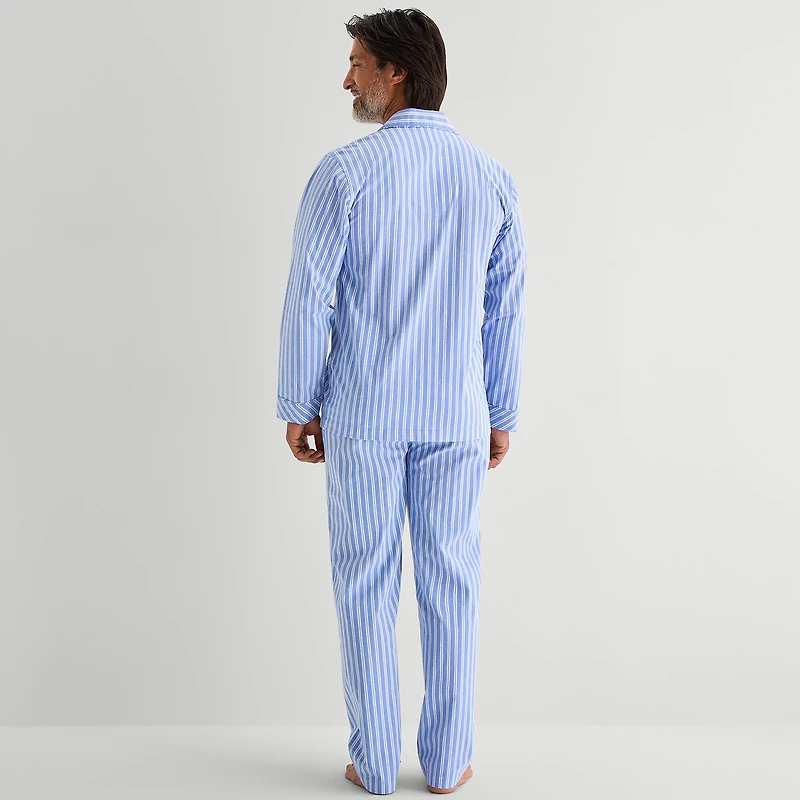 Stafford Mens Long Sleeve 2-pc. Pajama Set
