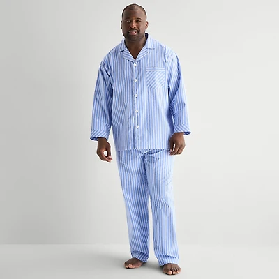 Stafford Mens Long Sleeve 2-pc. Big and Tall Pajama Set