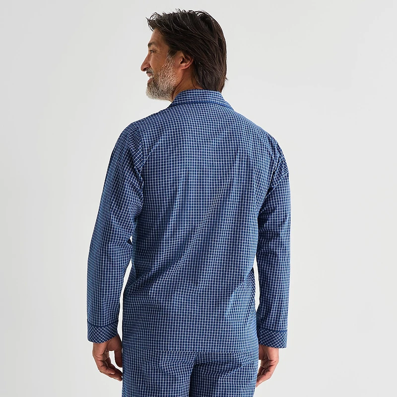 Stafford Mens Long Sleeve 2-pc. Pajama Set