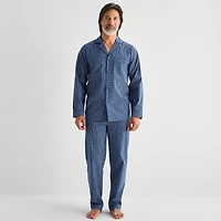 Stafford Mens Long Sleeve 2-pc. Pajama Set